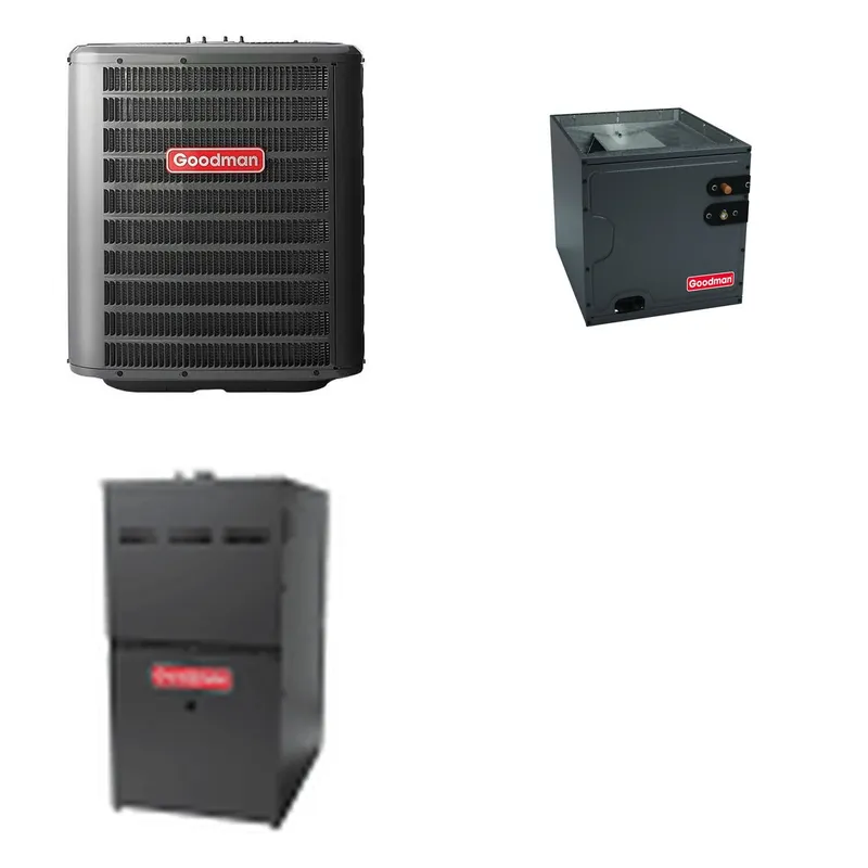 GOODMAN GLZS4BA3010+CAUTA3626B3+GR9S800804BN - 30K BTU Ducted Heat Pump System - R-32