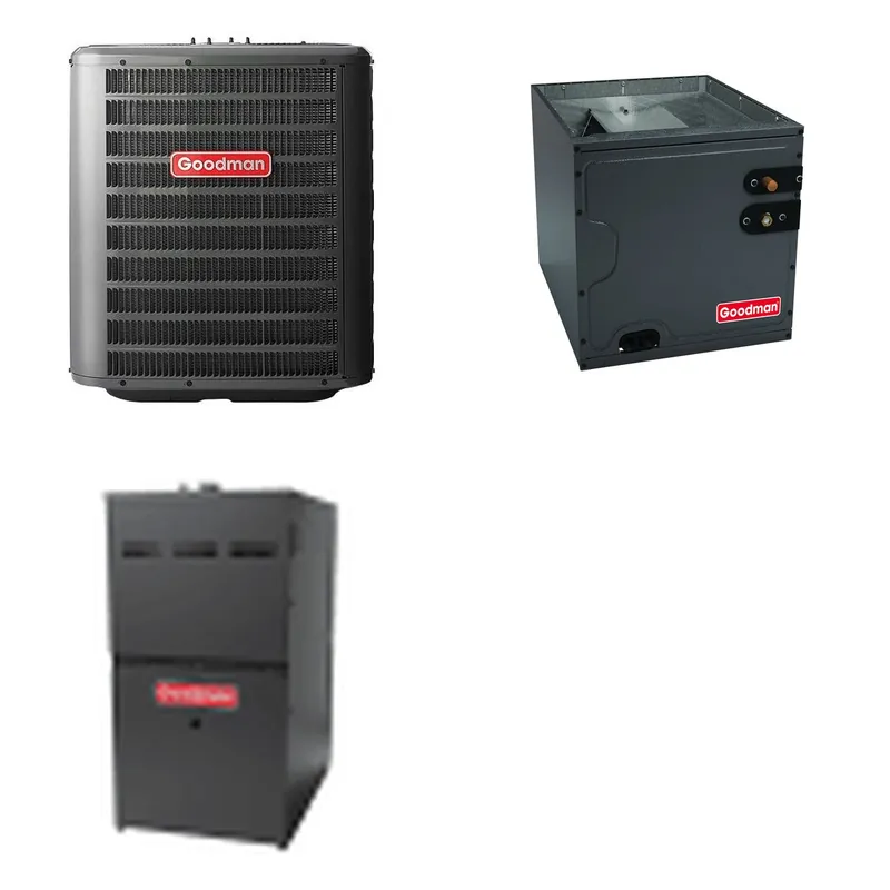 GOODMAN GLZS4BA2410+CAUTA2422B3+GR9S800804BN - 24K BTU Ducted Heat Pump System - R-32