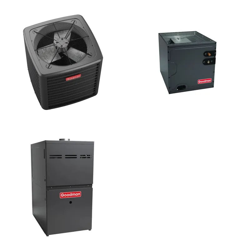 GOODMAN GLZS5BA3610+CAUTA3626B3+GR9S800805CU - 36K BTU Ducted Heat Pump System - R-32