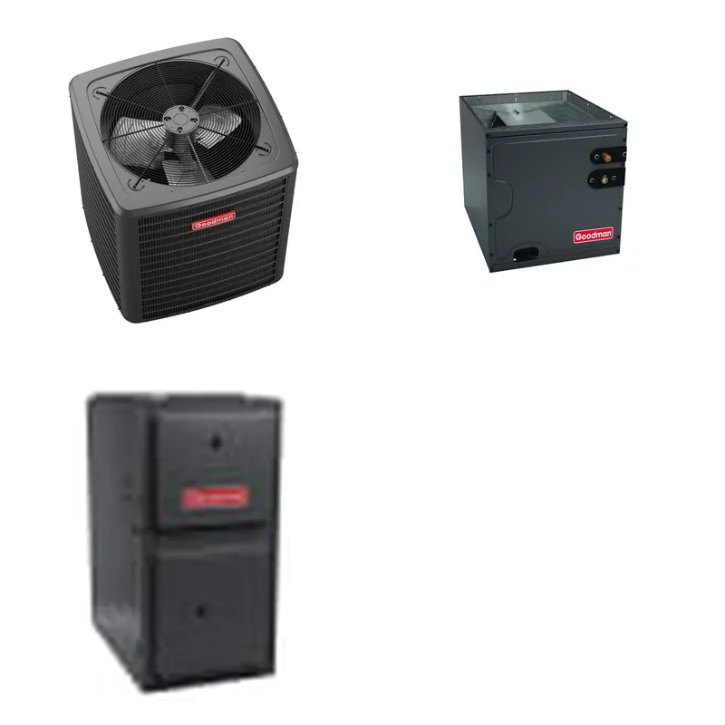 GOODMAN GLXS5BA3610+CAUTA3626B3+GR9S920804CN - 3 Ton Ducted Air Conditioner & Gas Furnace System - R-32