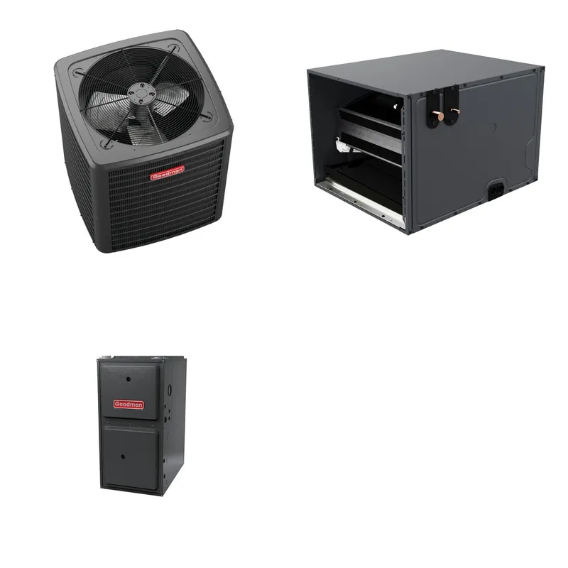 GOODMAN GLXS4BA6010+CHPTA6030D3+GR9S920805CN - 5 Ton Ducted Air Conditioner & Gas Furnace System - R-32