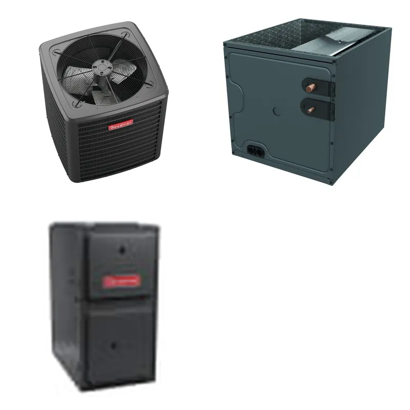 GOODMAN GLXS4BA1810+CAPTA1818A3+GR9S960603BN - 1.5 Ton Ducted Air Conditioner & Gas Furnace System - R-32