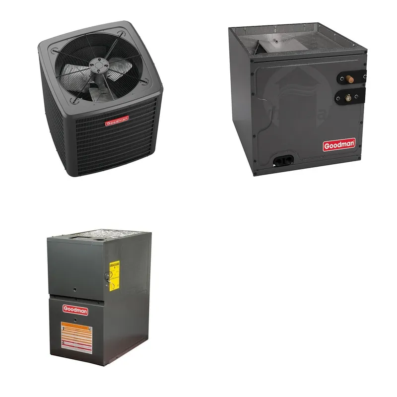GOODMAN GLXS4BA3010+CAPTA3026C3+GR9S800603AN - 2.5 Ton Ducted Air Conditioner & Gas Furnace System - R-32