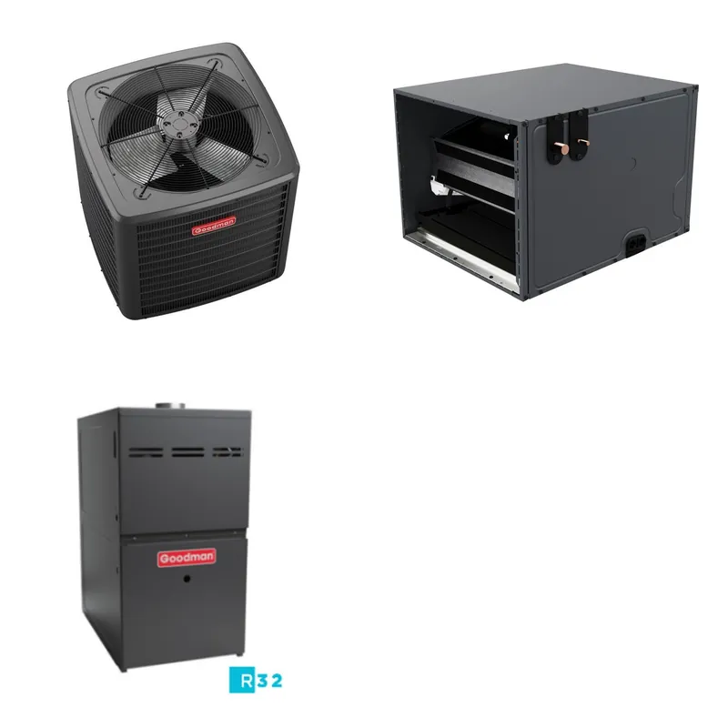 GOODMAN GLZS5BA3610+CHPTA4230C3+GR9S801005CN - 36K BTU Ducted Heat Pump System - R-32