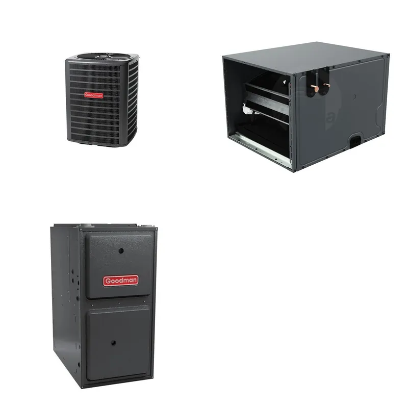 GOODMAN GLZS5BA2410+CHPTA3026C3+GR9S800803BN - 24K BTU Ducted Heat Pump System - R-32