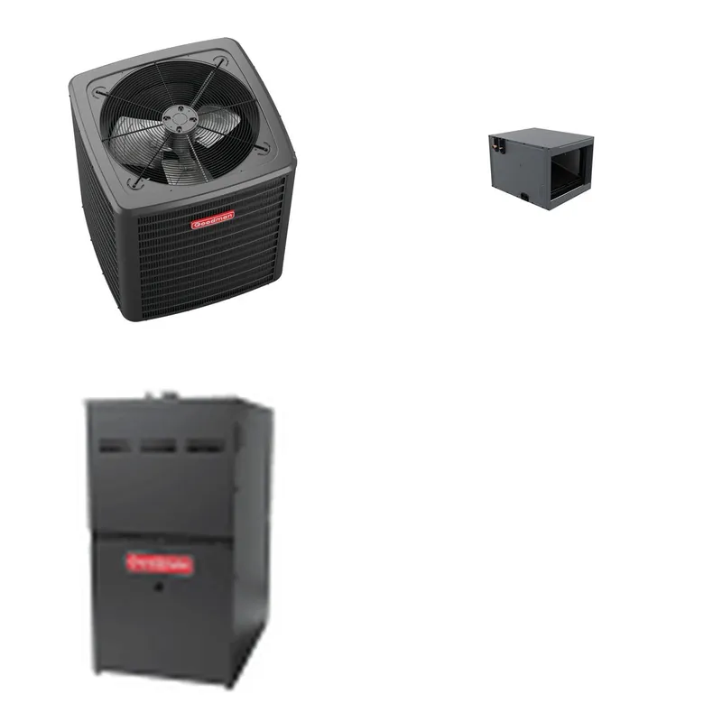 GOODMAN GLXS4BA3010+CHPTA3630C3+GR9S800804BN - 2.5 Ton Ducted Air Conditioner & Gas Furnace System - R-32