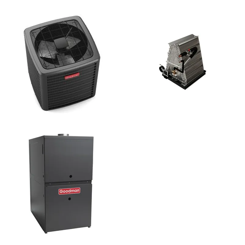 GOODMAN GLXS5BA1810+CAUTA1818B3+GR9S800403AU - 1.5 Ton Ducted Air Conditioner & Gas Furnace System - R-32