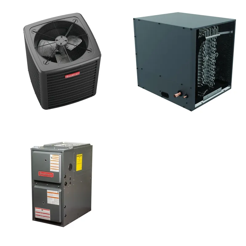 GOODMAN GLXS4BA1810+CHPTA1822B3+GR9S960803BN - 1.5 Ton Ducted Air Conditioner & Gas Furnace System - R-32