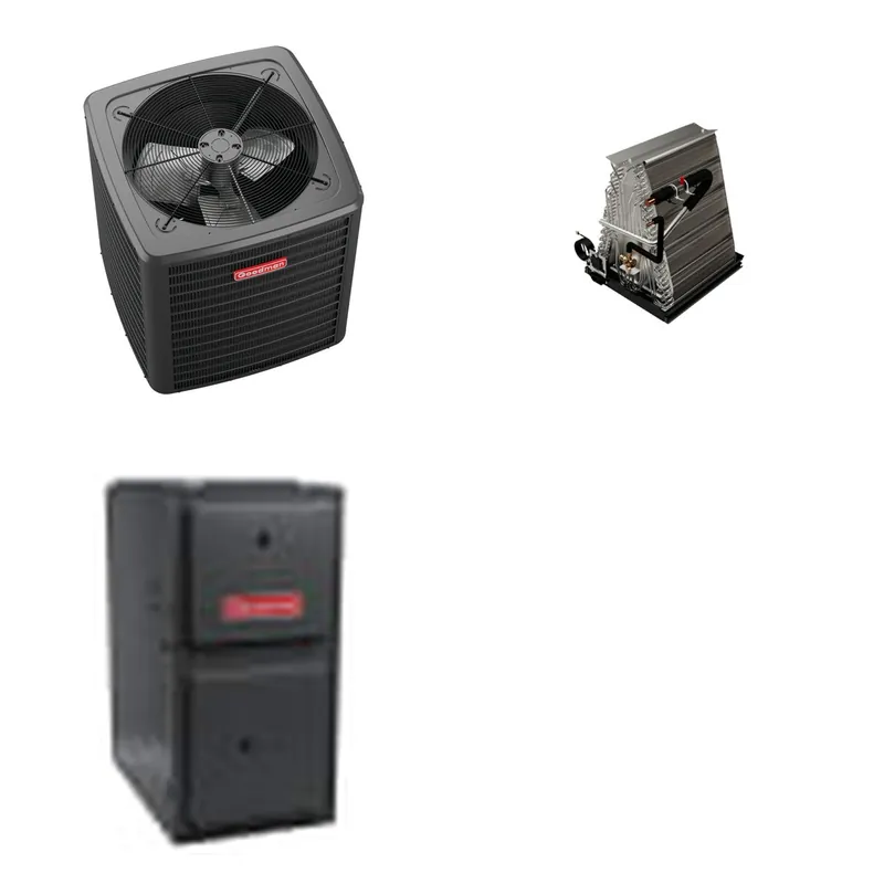 GOODMAN GLXS4BA3010+CAUTA3026C3+GR9S920803BN - 2.5 Ton Ducted Air Conditioner & Gas Furnace System - R-32