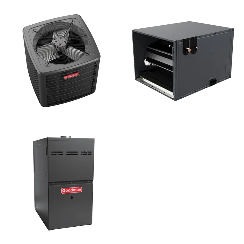 GOODMAN GLZS5BA4210+CHPTA4230C3+GR9S800804CN - 42K BTU Ducted Heat Pump System - R-32
