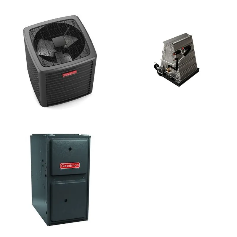 GOODMAN GLXS5BA1810+CAUTA3026B3+GR9S960403BU - 1.5 Ton Ducted Air Conditioner & Gas Furnace System - R-32
