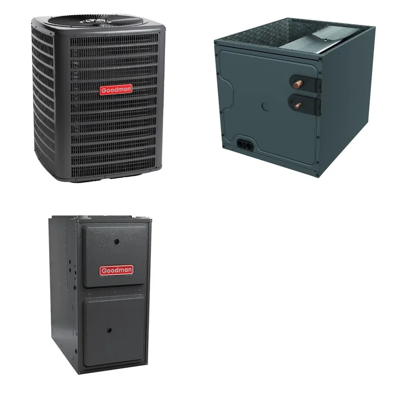 GOODMAN GLZS4BA1810+CAPTA2422B3+GR9S800803BN - 18K BTU Ducted Heat Pump System - R-32