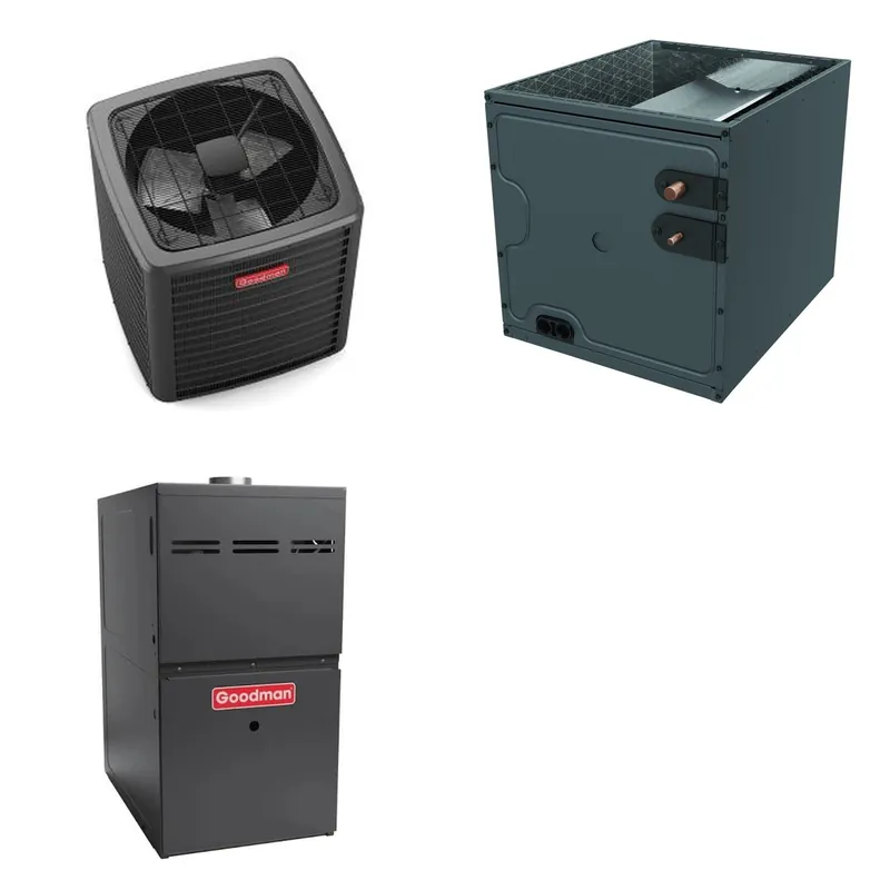 GOODMAN GLXS5BA1810+CAPTA3022A3+GR9S960403AN - 1.5 Ton Ducted Air Conditioner & Gas Furnace System - R-32