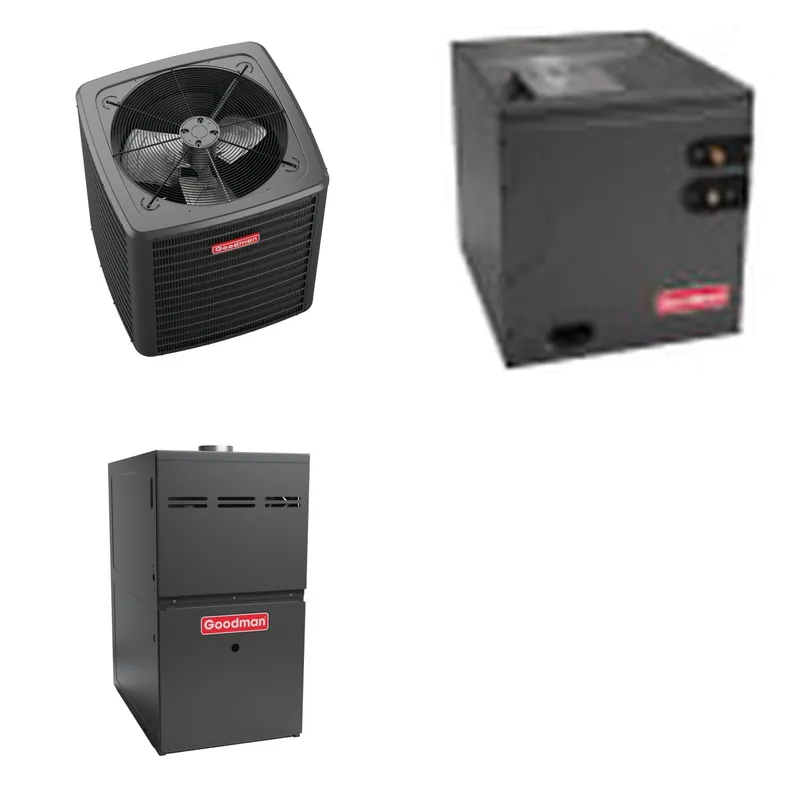 GOODMAN GLXS4BA4210+CAPTA6030D3+GR9S800804CN - 3.5 Ton Ducted Air Conditioner & Gas Furnace System - R-32