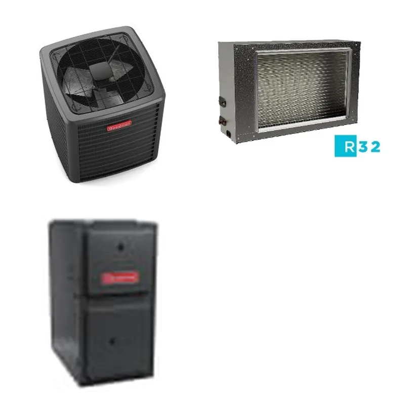 GOODMAN GLXS5BA4810+CSCT6012L3+GR9S960804CN - 4 Ton Ducted Air Conditioner & Gas Furnace System - R-32
