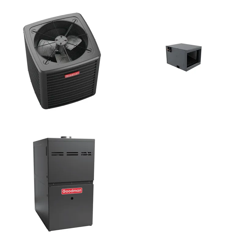 GOODMAN GLXS4BA3010+CHPTA3630C3+GR9S800804CN - 2.5 Ton Ducted Air Conditioner & Gas Furnace System - R-32