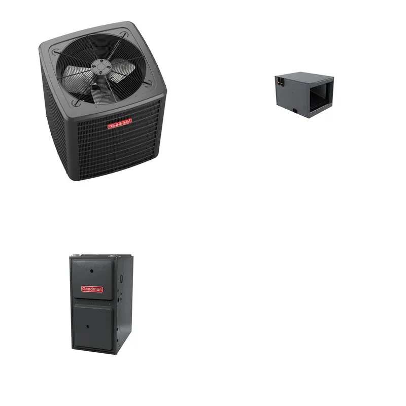 GOODMAN GLXS5BA3010+CHPTA3026C3+GR9S920805CN - 2.5 Ton Ducted Air Conditioner & Gas Furnace System - R-32