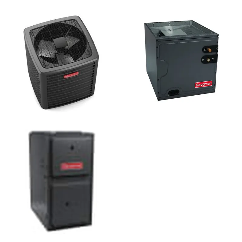 GOODMAN GLXS5BA1810+CAUTA2422B3+GR9S920803BN - 1.5 Ton Ducted Air Conditioner & Gas Furnace System - R-32