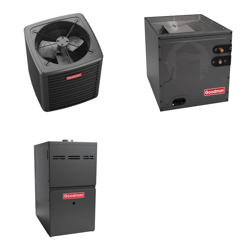 GOODMAN GLXS4BA3010+CAPTA3026C3+GR9S800804CN - 2.5 Ton Ducted Air Conditioner & Gas Furnace System - R-32