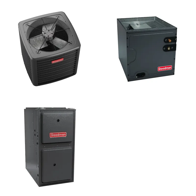 GOODMAN GLZS5BA1810+CAUTA2422B3+GR9S800803BN - 18K BTU Ducted Heat Pump System - R-32
