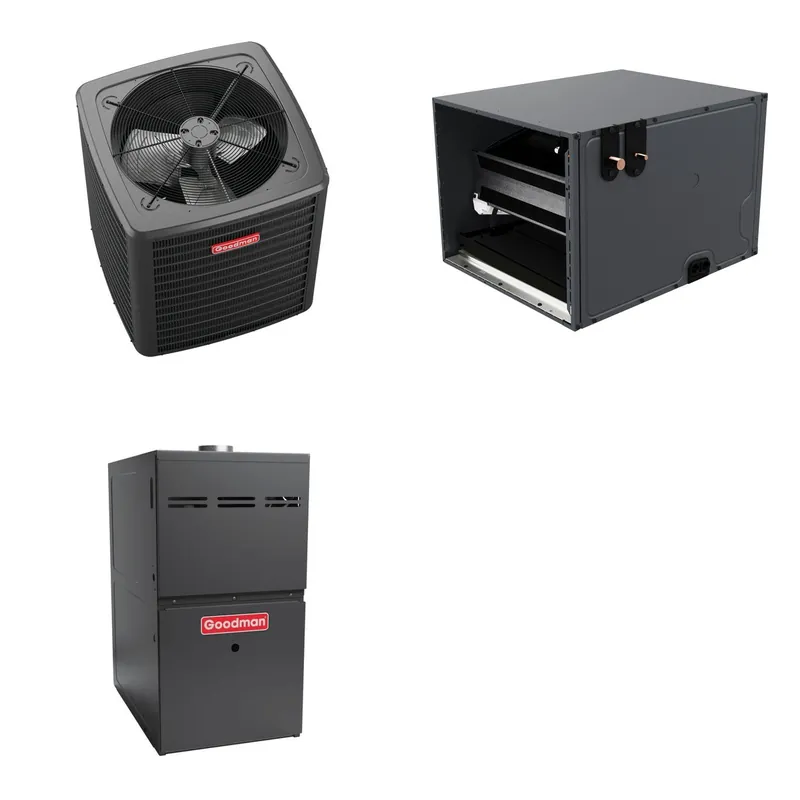 GOODMAN GLXS4BA6010+CHPTA6030D3+GR9S921005CN - 5 Ton Ducted Air Conditioner & Gas Furnace System - R-32