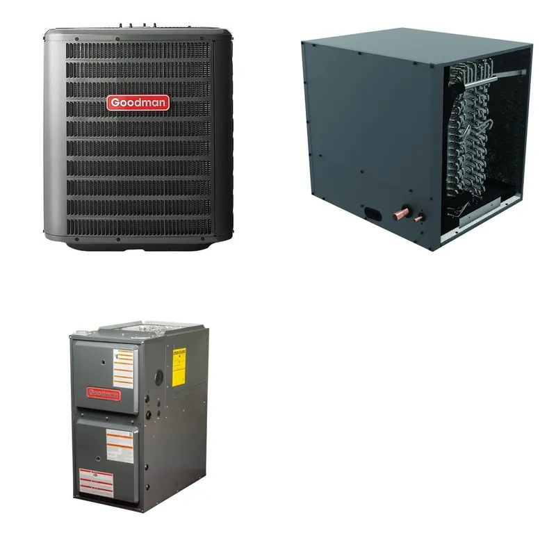 GOODMAN GLZS4BA2410+CHPTA2426B3+GR9S960803BN - 24K BTU Ducted Heat Pump System - R-32