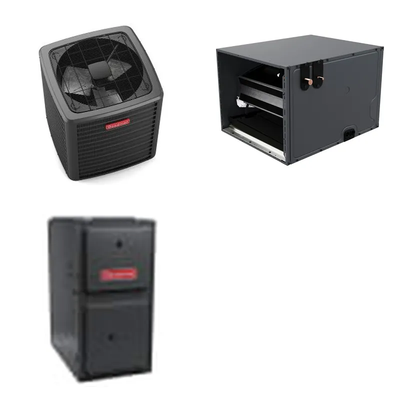 GOODMAN GLXS5BA4810+CHPTA6030D3+GR9S921205DN - 4 Ton Ducted Air Conditioner & Gas Furnace System - R-32