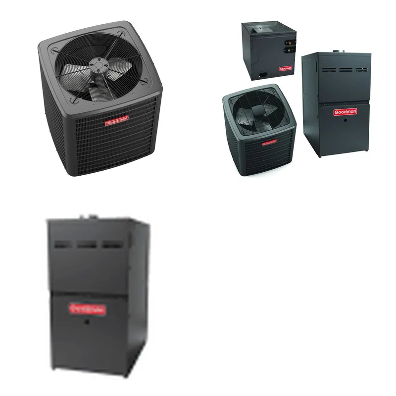 GOODMAN GLXS5BA3610+CAUTA4230C3+GR9S800804BN - 3 Ton Ducted Air Conditioner & Gas Furnace System - R-32