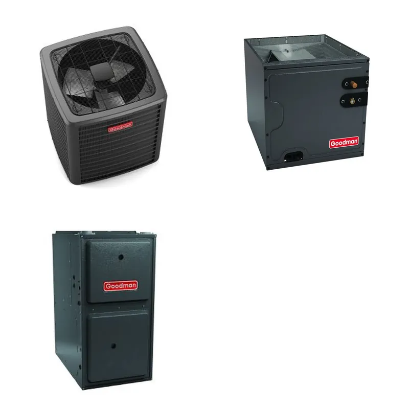 GOODMAN GLXS5BA1810+CAUTA2422B3+GR9S960403BU - 1.5 Ton Ducted Air Conditioner & Gas Furnace System - R-32