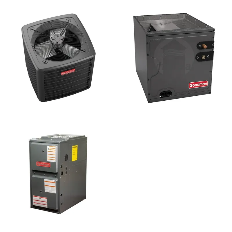 GOODMAN GLZS5BA1810+CAPTA3022C3+GR9S960803BN - 18K BTU Ducted Heat Pump System - R-32