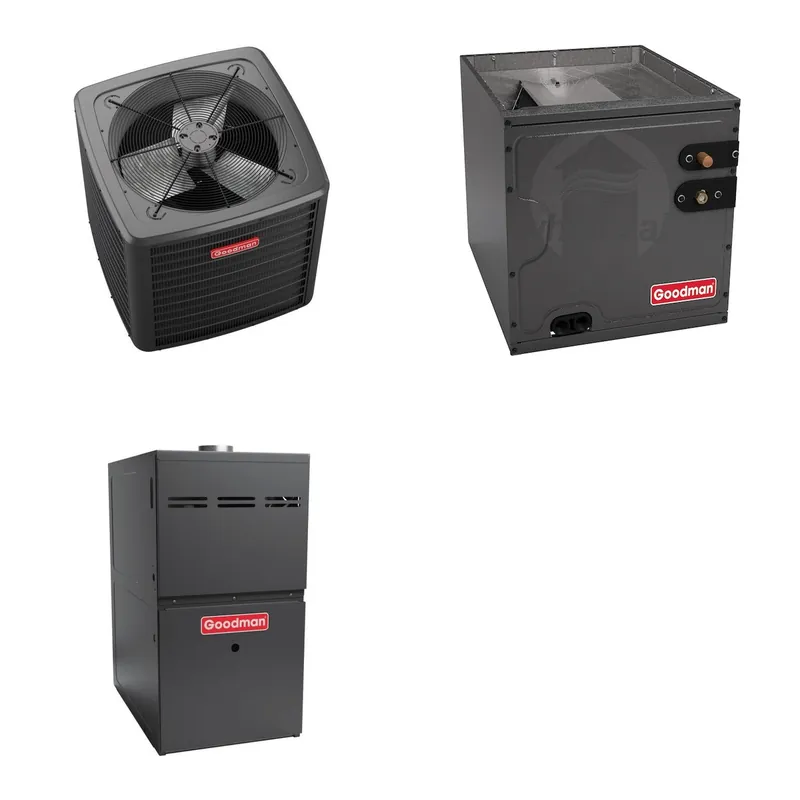 GOODMAN GLZS5BA4210+CAPTA4230D3+GR9S921005CN - 42K BTU Ducted Heat Pump System - R-32