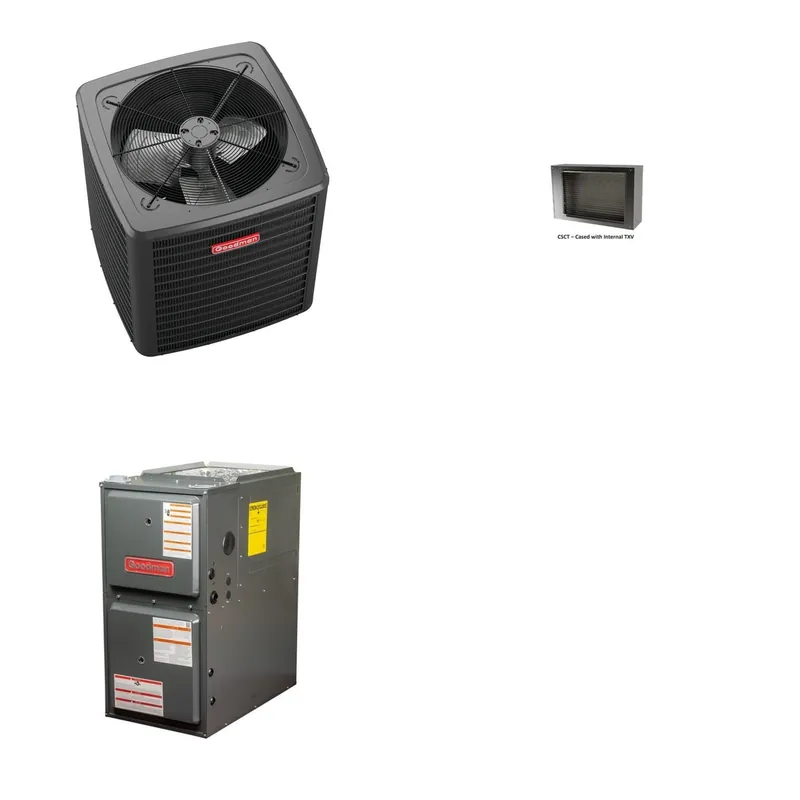 GOODMAN GLXS4BA1810+CSCT3012M3+GR9S960803BN - 1.5 Ton Ducted Air Conditioner & Gas Furnace System - R-32