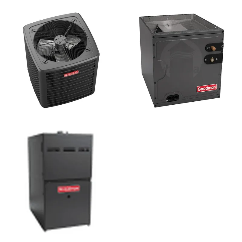 GOODMAN GLXS5BA3010+CAPTA3026C3+GR9S800604BN - 2.5 Ton Ducted Air Conditioner & Gas Furnace System - R-32