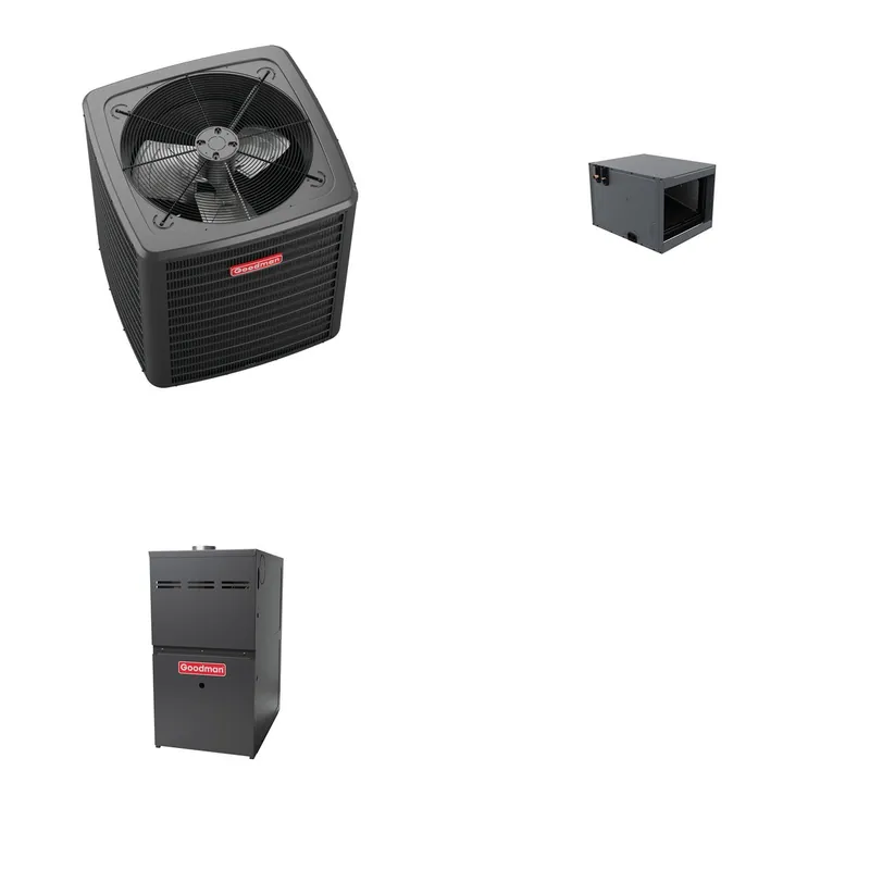 GOODMAN GLXS4BA3610+CHPTA3630C3+GR9S800805CN - 3 Ton Ducted Air Conditioner & Gas Furnace System - R-32